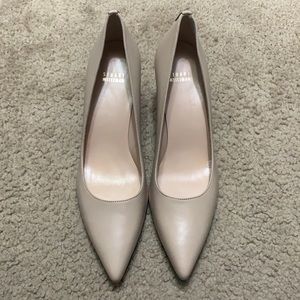 Stuart Weitzman Nude Block Heel Pumps